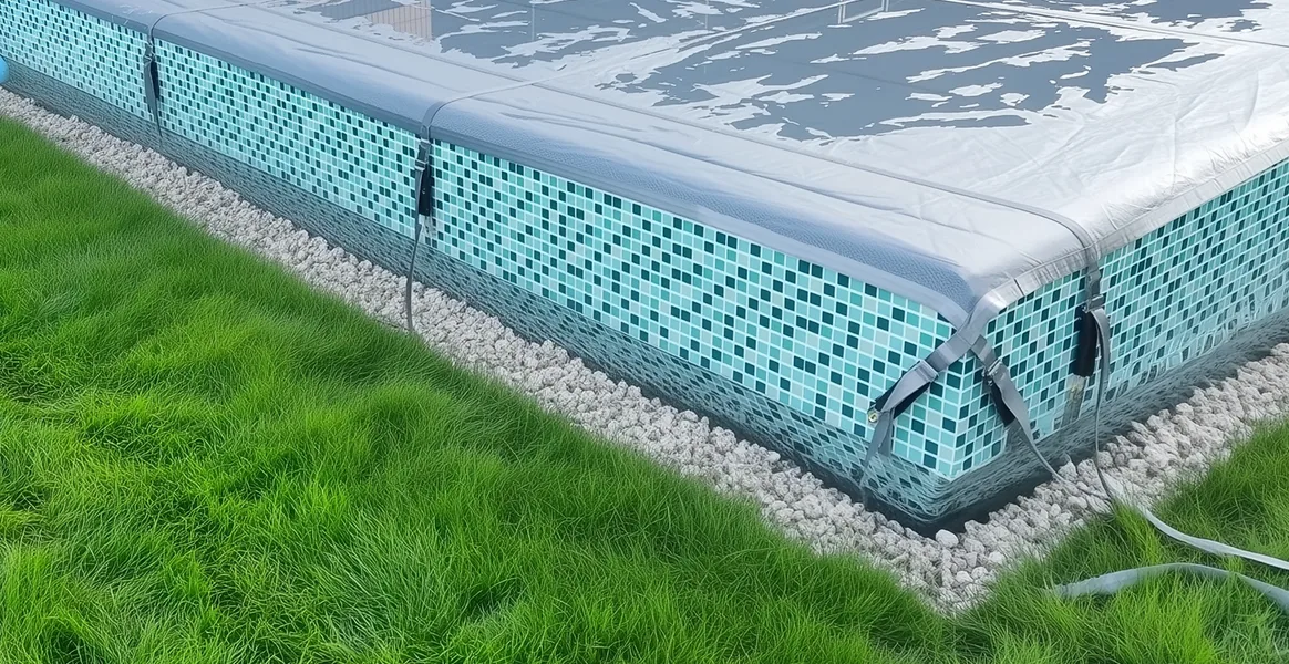 Покрывало для бассейна под снегом — защита зимой в Братске